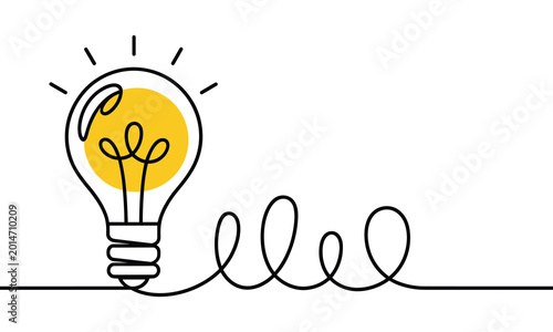 Fotografi Hand-drawn lightbulb with plant sprouting idea and creativity concept illustrati