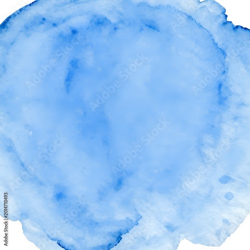 Blue watercolor paint splatter texture background graphic design element transparent background