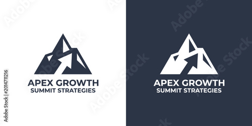 logo combines a mountain and an investment arrow in a dual-meaning design. The mountain symbolizes stability and long-term strength, while the arrow represents growth and upward momentum, creating