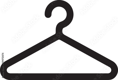 Vászonkép Black clothes hanger, clothing rack icon, vector hanger, fashion accessory