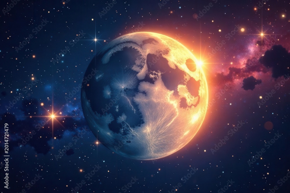 Fototapeta premium Mystical moon phases, stars, sunbursts Celestial vector graphics for magical designs , occult, mystic