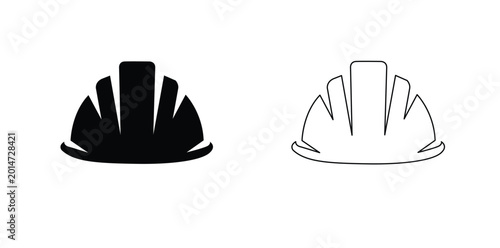 Hard hat icon, Hard hat Silhouette Vector