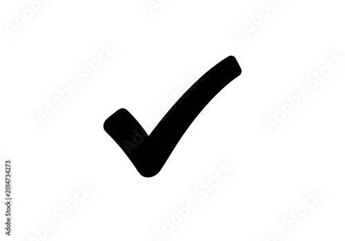 Bold black checkmark symbol on a plain surface