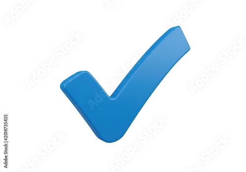 Blue checkmark symbol indicating approval or completion