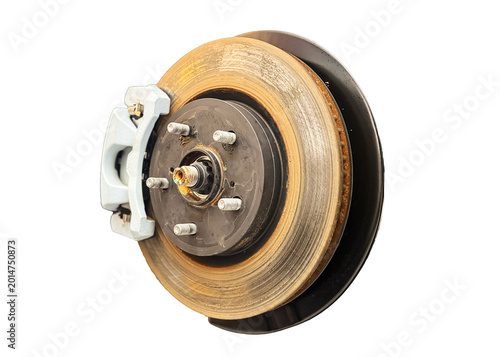 Foto Car ventilated front brake disc with caliper