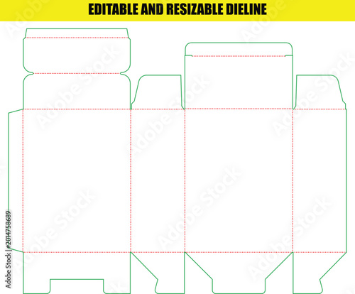Professional tuck end box dieline template for custom packaging design and commercial product printing projects