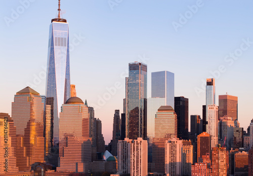 Foto New York City landscape skyscrapers at dusk