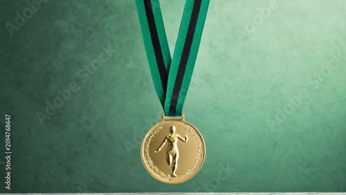Abstract Running Medal Ribbon Close-Up