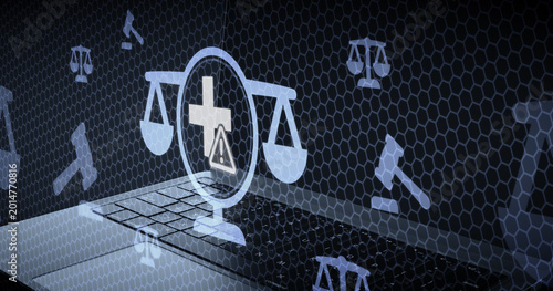 Foto Conceptual image representing healthcare law and medical malpractice featuring l