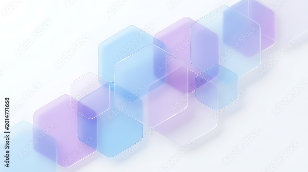 Obraz premium Abstract geometric background with blue and purple hexagons abstract geometric background gradient translucent