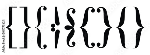 Tableau sur toile Collection of Decorative Brackets and Punctuation Marks