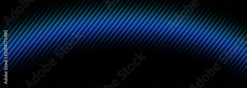 Abstract background featuring a diagonal wave pattern of deep blue and cyan light stripes with a dramatic black gradient effect creating modern visual depth