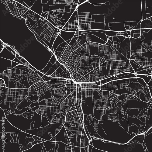 Quadro su tela Syracuse New York Vector Map, Detailed City Street Map Black and White Minimalis
