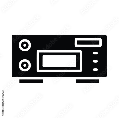 DVR outline icon, Black and White Floating DVR Product Mockup Vector Silhouette