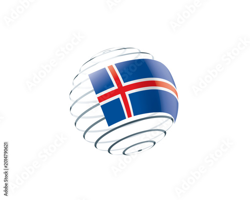 Tablou pe pânză Icelandic flag on an abstract globe