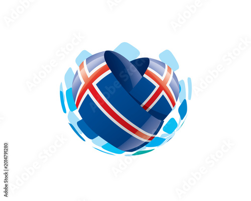 Photography Patriotic heart wrapped in Icelandic flag illustration