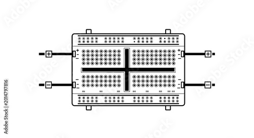 Bild auf Leinwand Breadboard Electronic Circuit Board Closeup.
