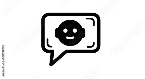 Valokuva Smiling Face Chat Speech Bubble Icon.
