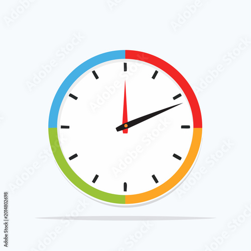 Free Download Colorful Clock Face with Time Segments - GFXLoad