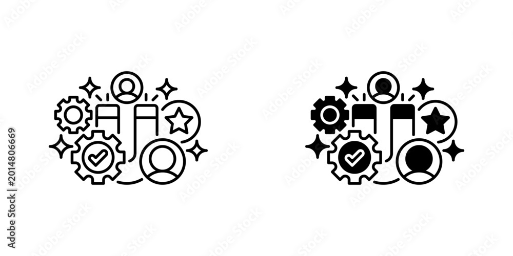 Obraz premium Talent Magnet Vector Line Icon for Human Resources and Recruitment