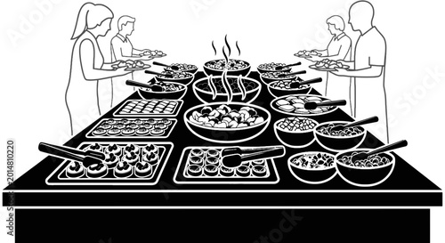 Fotografia Variety of food on a buffet.