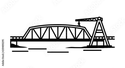 Photos Steel truss bridge with crane.