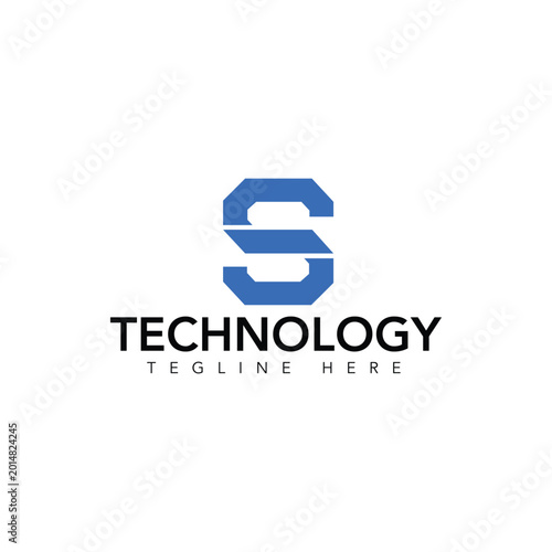 Modern letter S logo design for tech brand