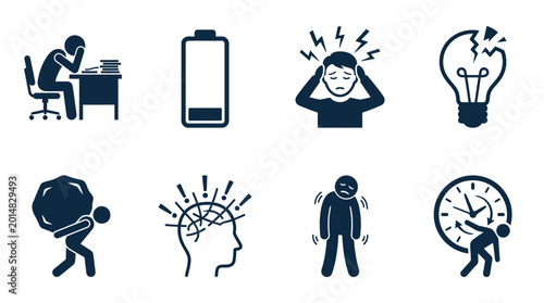 Stressful Businessman Office Worker Frustrated.