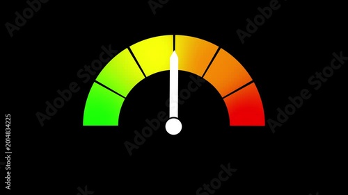 Speed mater. heating, temperature scale video. positive temperature gauge video on black background. internet speed. animation