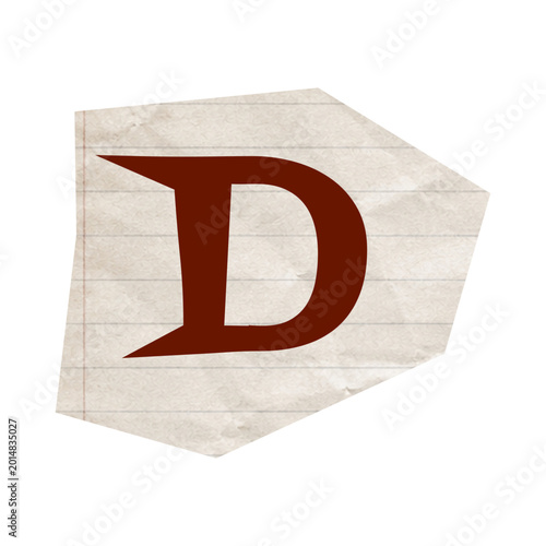 Torn newspaper letters alphabet