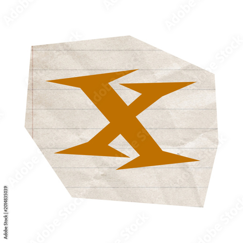 Torn newspaper letters alphabet