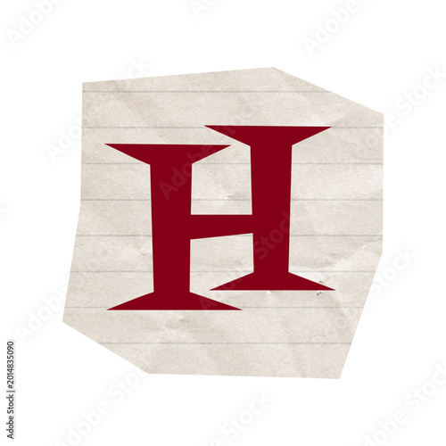 Torn newspaper letters alphabet