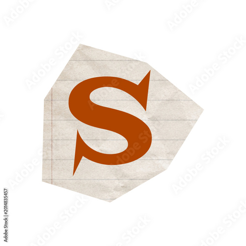 Torn newspaper letters alphabet