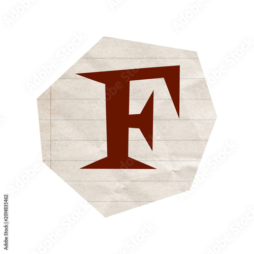 Torn newspaper letters alphabet