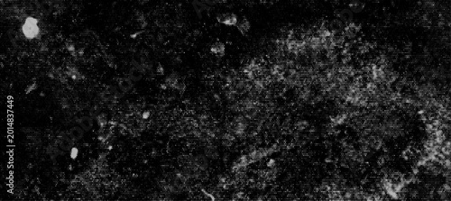 Fotografie Grungy black ink splatter texture with heavy vector stippling noise and distress