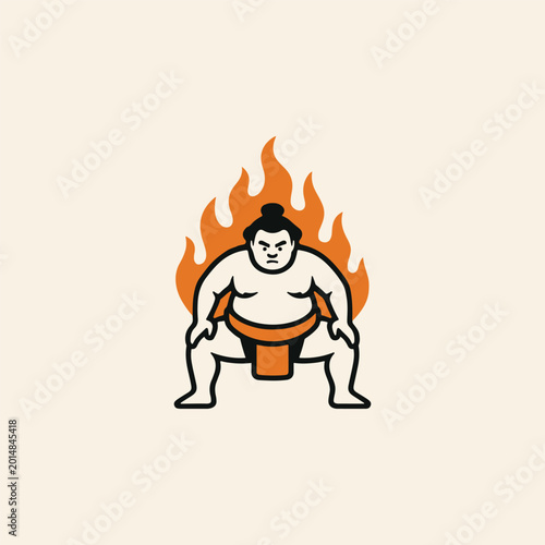 Bild auf Leinwand Fire Sumo Logo
