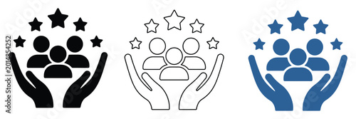 Photos Customer loyalty icon set client retention user engagement business relationship