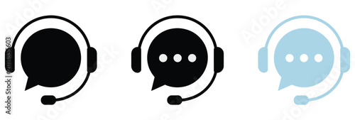 Quadro su tela Customer support icon help desk support symbols customer service call center hot