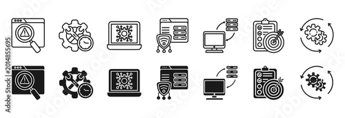 Foto Disaster recovery icon set