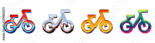 Foto 3D icon bundle gradient style - bike path