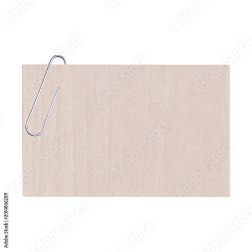 Billede på lærred Beige Note Card with Silver Clip
