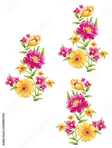 FLORAL FLOWERS WITH WHITE BACKGROUND