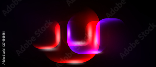 Slika na platnu Abstract glowing shapes form letter J