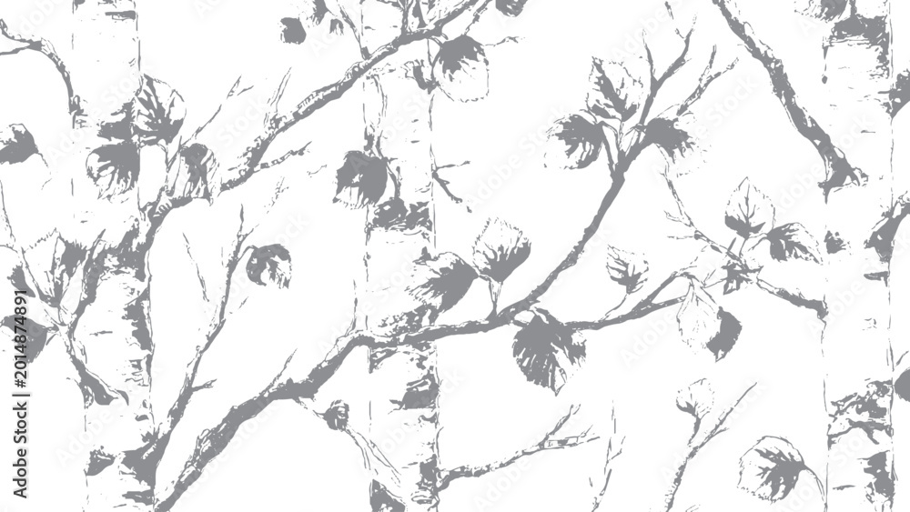 Fototapeta premium Decorative ash trees collection for landscape design Forest tree silhouettes set with elegant natural forms