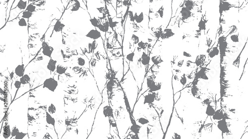 Obraz na plátne Beautiful ash tree silhouettes collection vector illustration