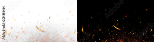 Quadro su tela PNG image of Glowing hot embers rising up into the air on transparent background