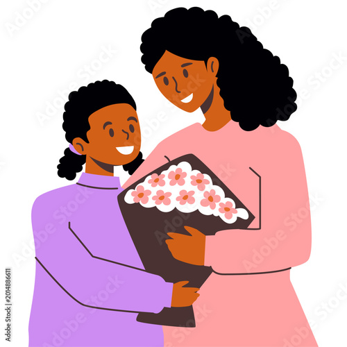 Mom and Kids Illustration