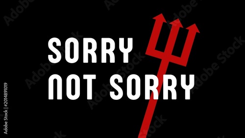 Bild auf Leinwand A bold graphic design featuring the phrase 'Sorry not sorry' in white text on a