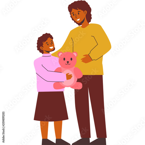Mom and Kids Illustration