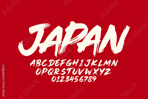 Brush script japan font style 